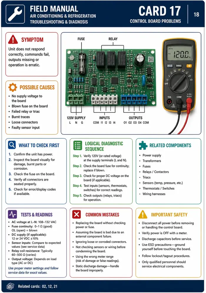 Troubleshooting card example
